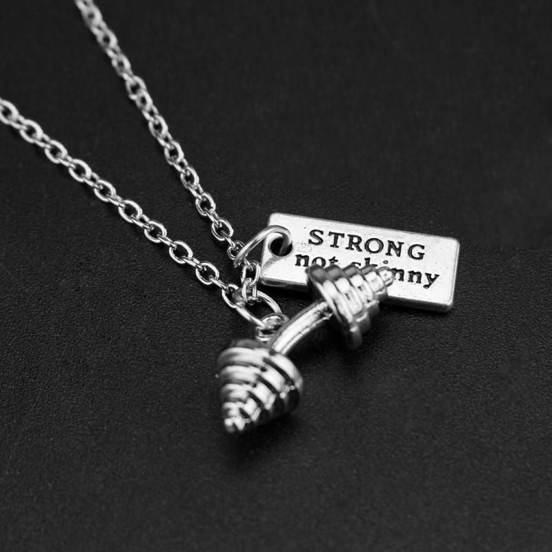 Posilovací talíř Činka Přívěsek na činku Pánské Náhrdelník do posilovny Vzpírání Kulturistika Cvičení Šperky Doplňky Dárek