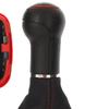 VW Golf IV 97-06 Gear Shift Knob With Boot, Red Frame, 5 Speed, 23 MM