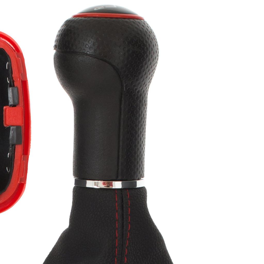 VW Golf IV 97-06 Gear Shift Knob With Boot, Red Frame, 5 Speed, 23 MM