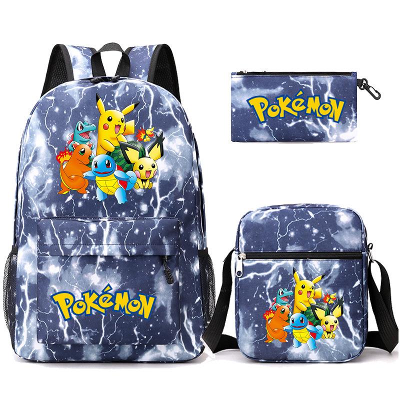 Backpack Teen Student School Bag Three-piece Pencil Case Crossbody Bag