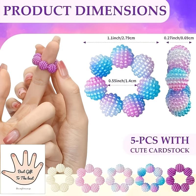 5pcs Sensory Spiky Ball Rings Multi-color with Gradient Suitable for Adults