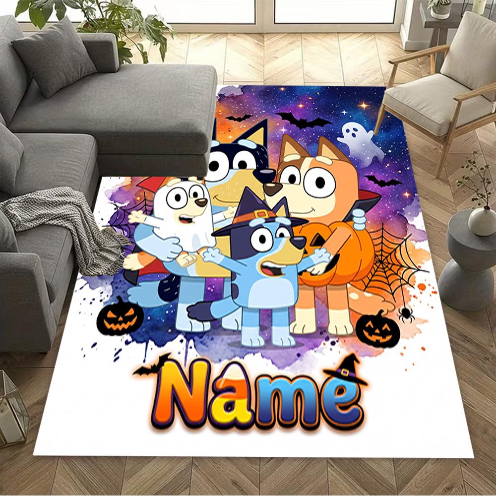 Halloween Friends Celebration Customize Your Name Floor Rug Office Rug Perfect for Dormitory Study Room Dining Room Balcony Anti-slip Rug