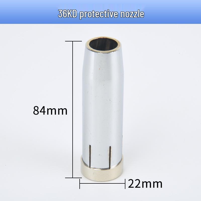 Binzel Style 36KD Argon Arc Welding Gun: All-Copper Bent Nozzle, Contact Tip, Protective Rod, Splitter.