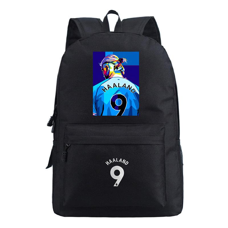 Haaland Inspired Lightweight Kids Backpack School Trendy Boys Girls Bookbag Football Fan Gear