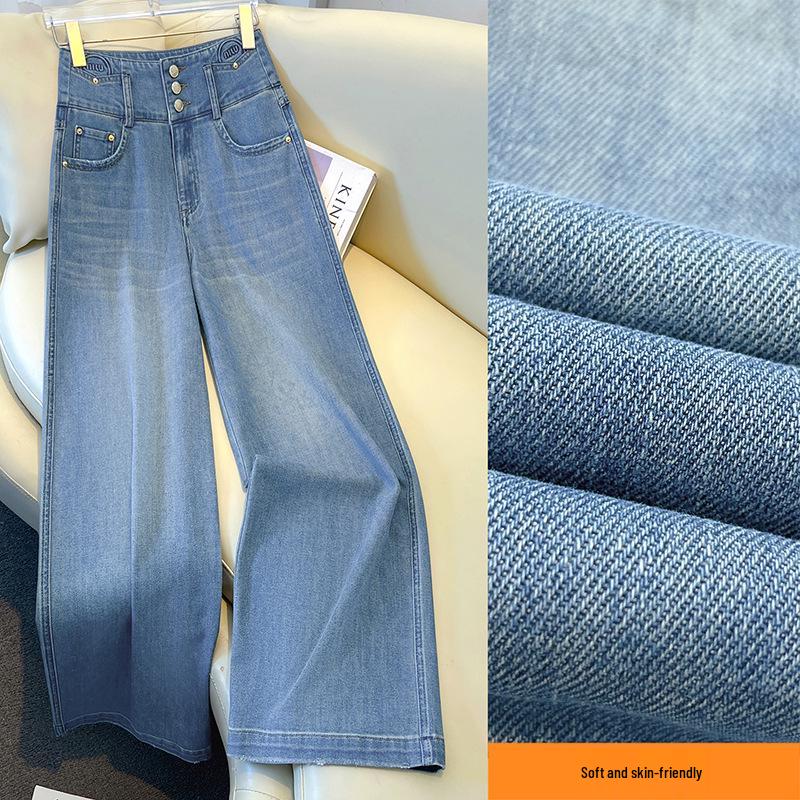 Women s High-Waisted Wide-Leg Retro Jeans S