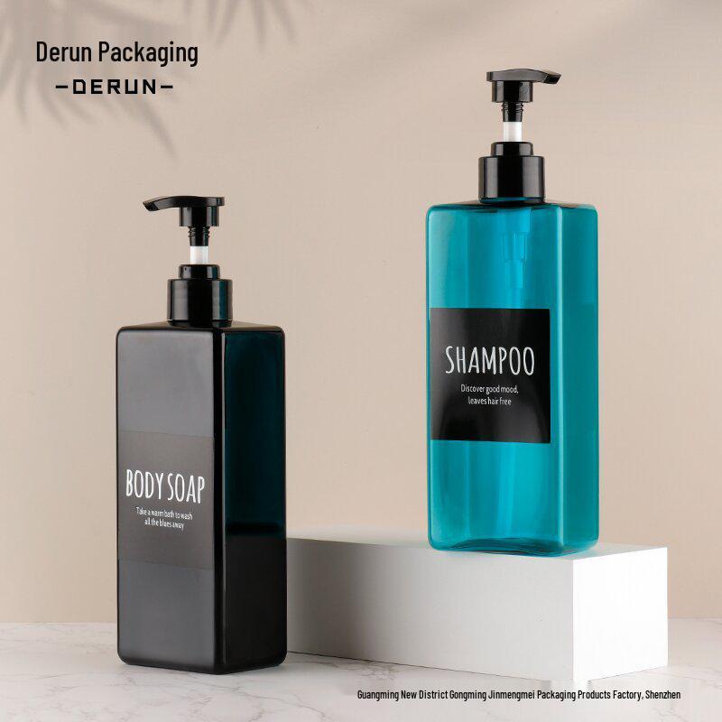 

500ml Brown Shampoo & Conditioner Square Refill Bottle with Pump