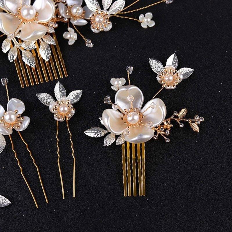 Ethnic Style Hairband Korean Hanbok Stage Performances Hairband Pearls Rhinestones Hair Combs Ornaments for Bridal