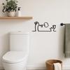 Wall Art Funny Bathroom Sign, 3D Printed Minimalist Line Toilet Living Room Art, Black Modern Home Decor for Washroom Sign