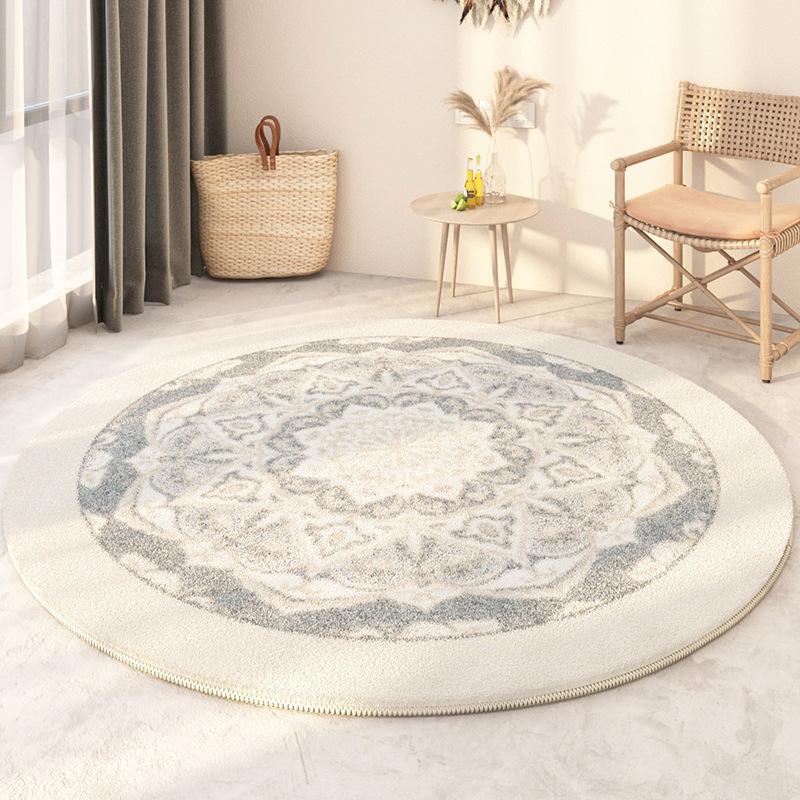 Senior Light Luxury Home Decoration Living Room Round Carpet Soft Non-slip Gaming Room Decor Chair Mat Easy Cleaning Bedroom Rug