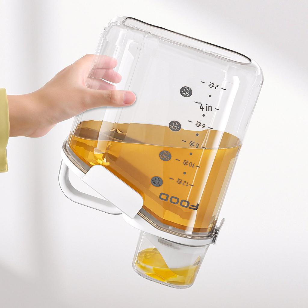 Transparent Portable Sealed Container with Measuring Cup for Grain, Cereal, Rice, Cat Food - Moisture & Insect Proof Kitchen Storage.