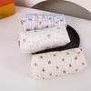 Cute Floral Cotton Makeup Brush Bag With Portable Design For Travel And School