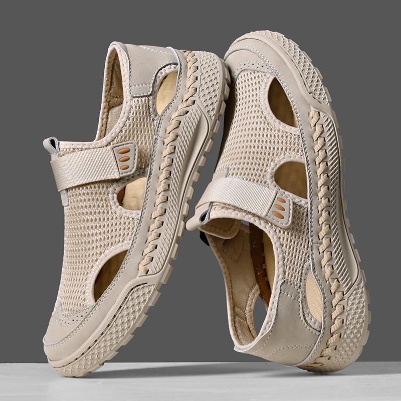 Summer Men's Lightweight and Fashionable Handmade Mesh Breathable Outdoor Casual Shoes Hiking Shoes 38-46
