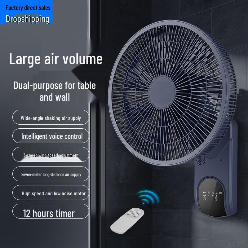 Silent Wall Fan: Energy-Saving 3-Speed Household Air Circulator for Living Room