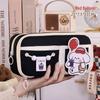 Trousse de creioane Teddy Multi-Strat Color Block Capacitate Mare: Geantă de mână multifuncțională de înaltă valoare pentru elevii din ciclul primar și gimnazial