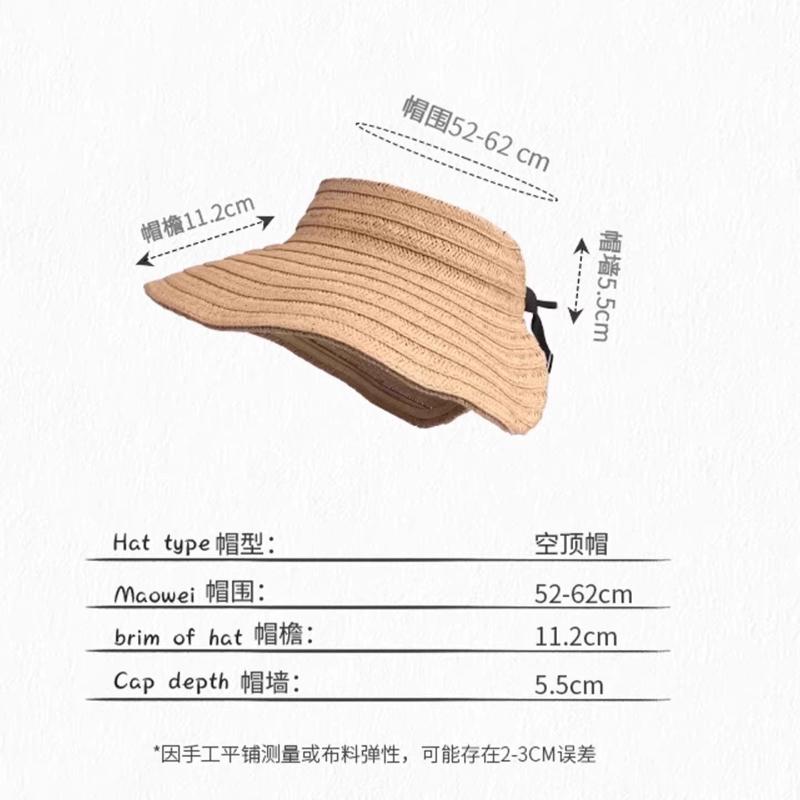 Big eaves sunscreen empty top hat children beach seaside full face sunshade vacation foldable straw hat
