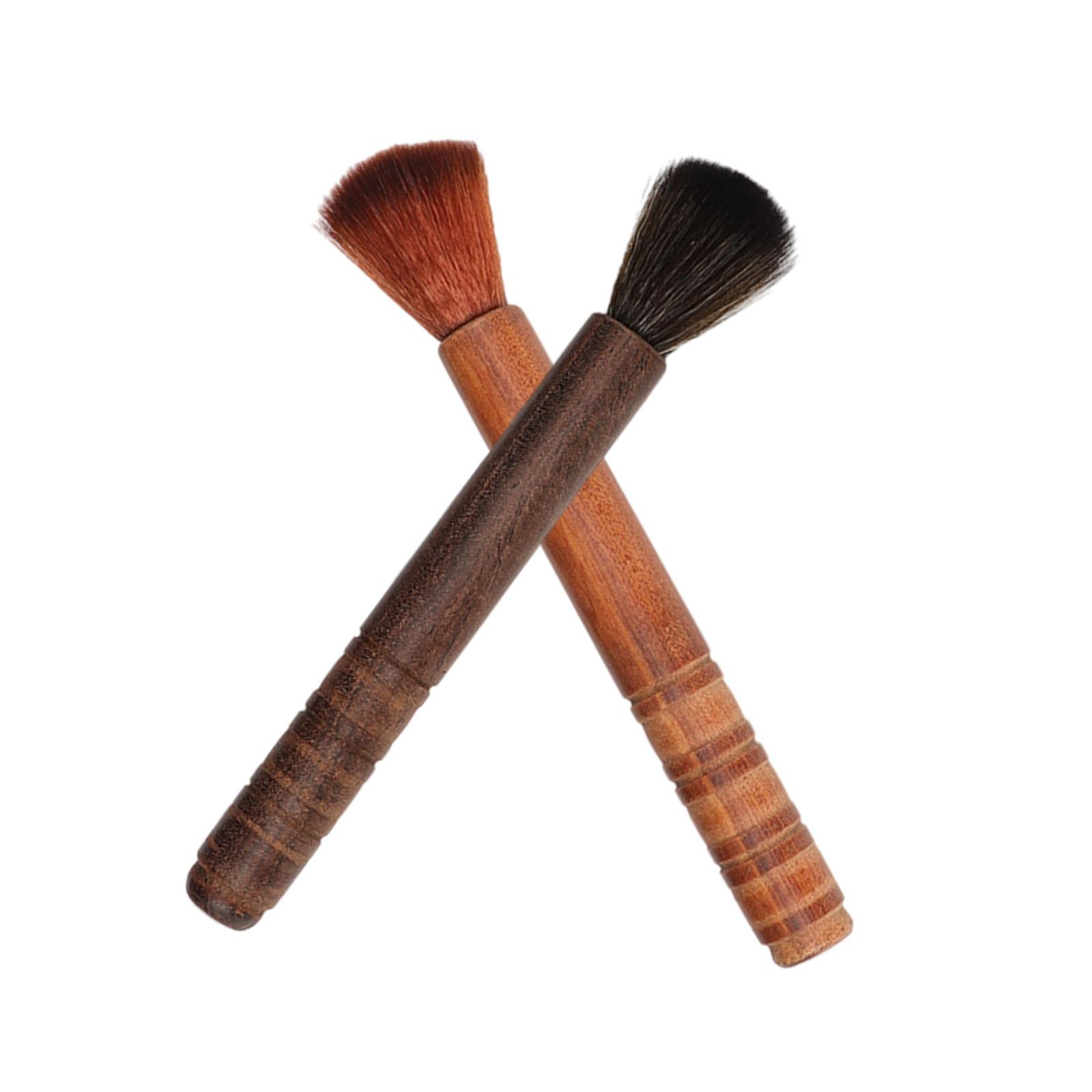 

Set of 2 Ebony Teapot Brushes Ergonomic Handle Soft Bristles Brush for Teas Tray Safe and Effective Cleaning Tool