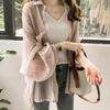 2022 Korean Lantern Sleeve Striped Chiffon Cardigan Jacket
