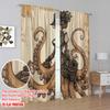 2pcs,2D Plane Printing Curtains Roller Blinds Steampunk Octopus Polyester Woven (without Rod) Art Deco Festive Use for Bedroom &