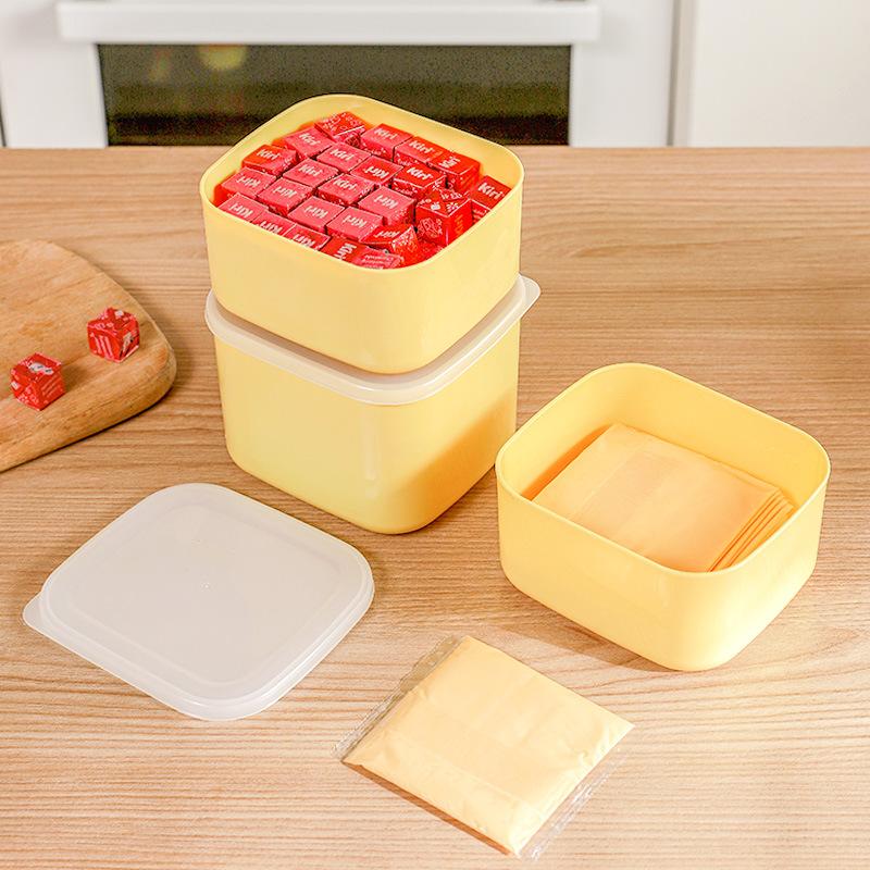 1 Pezzo Portafette Burro e Formaggio con Coperchio Scatola Trasparente in Plastica Contenitore per Formaggio a Fette Scatola per Conservazione in Frigorifero Portacontenitore Ermetico
