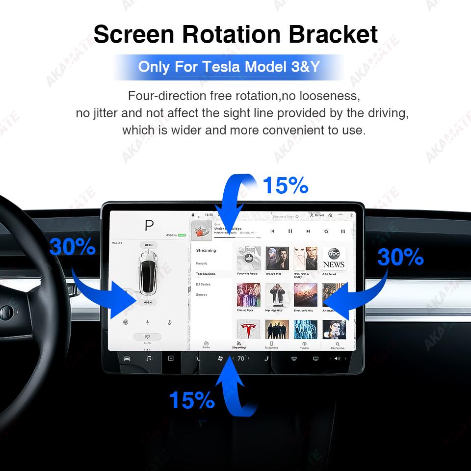 Screen Rotating Bracket for Tesla 2017-2024 Model Y Model 3 Swivel Mount Highland Display Rotating Kit Monitor Rotate Holder
