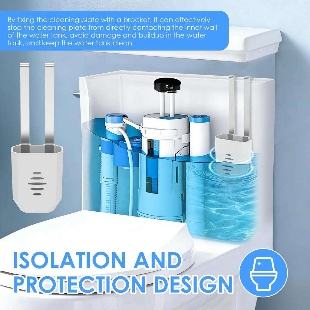 2Pcs Toilet Tank Cleaning Tablet Holder Hanging Toilet Tank Bleach Tablet Bracket Tank Caddy Bathroom Cleaning Accessories