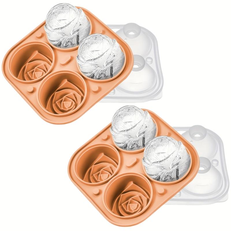 1/2pcs Elegant Rose Shaped Ice Cube Mold Reusable Food Grade Silicone IceTray Ice Ball Mold for Effortless Dessert Summer Drinks