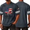 Men's V Neck Short Sleeve Sports T Shirt with 250 Years of Print Casual Jersey Style Top for Independence Day