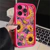 Floral Summer Thickened Anti-Fall Phone Case for iPhone16E 14 15 11 12 13 16 Pro Max 7 Plus XS XR bump Solid Silicone Back Cover