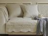 Vintage Embroidered All-Cotton Sofa Cushion with Non-Slip Lace, Four Seasons Universal Cover