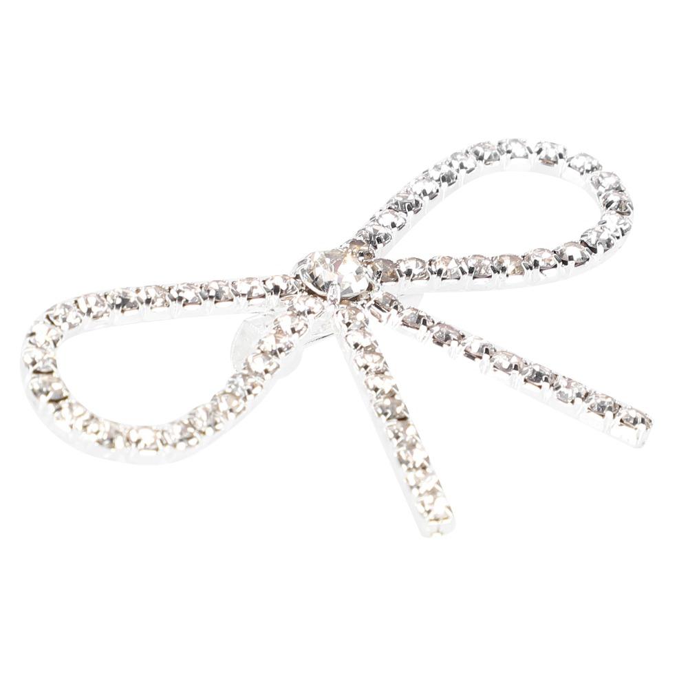 10 Stück Funkelnder Strass-Schleifen-Broschen-Pin Vintage Schleifenknoten Krallenketten-Pin Strass-Brosche Für Damen
