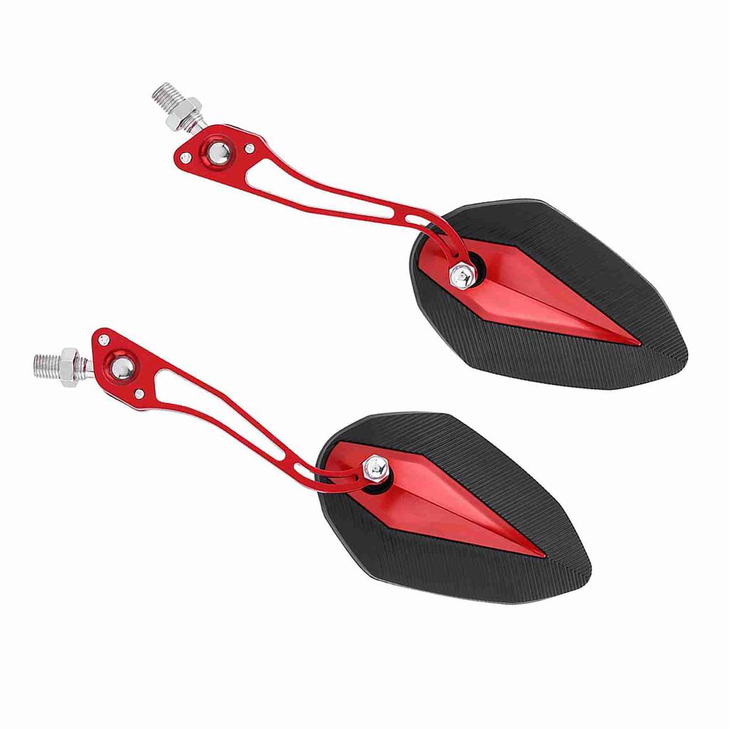 Pair 8mm 10mm Universal Motorbike Scooter Motorcycle Rearview Mirror Rear View Side Mirrors Red