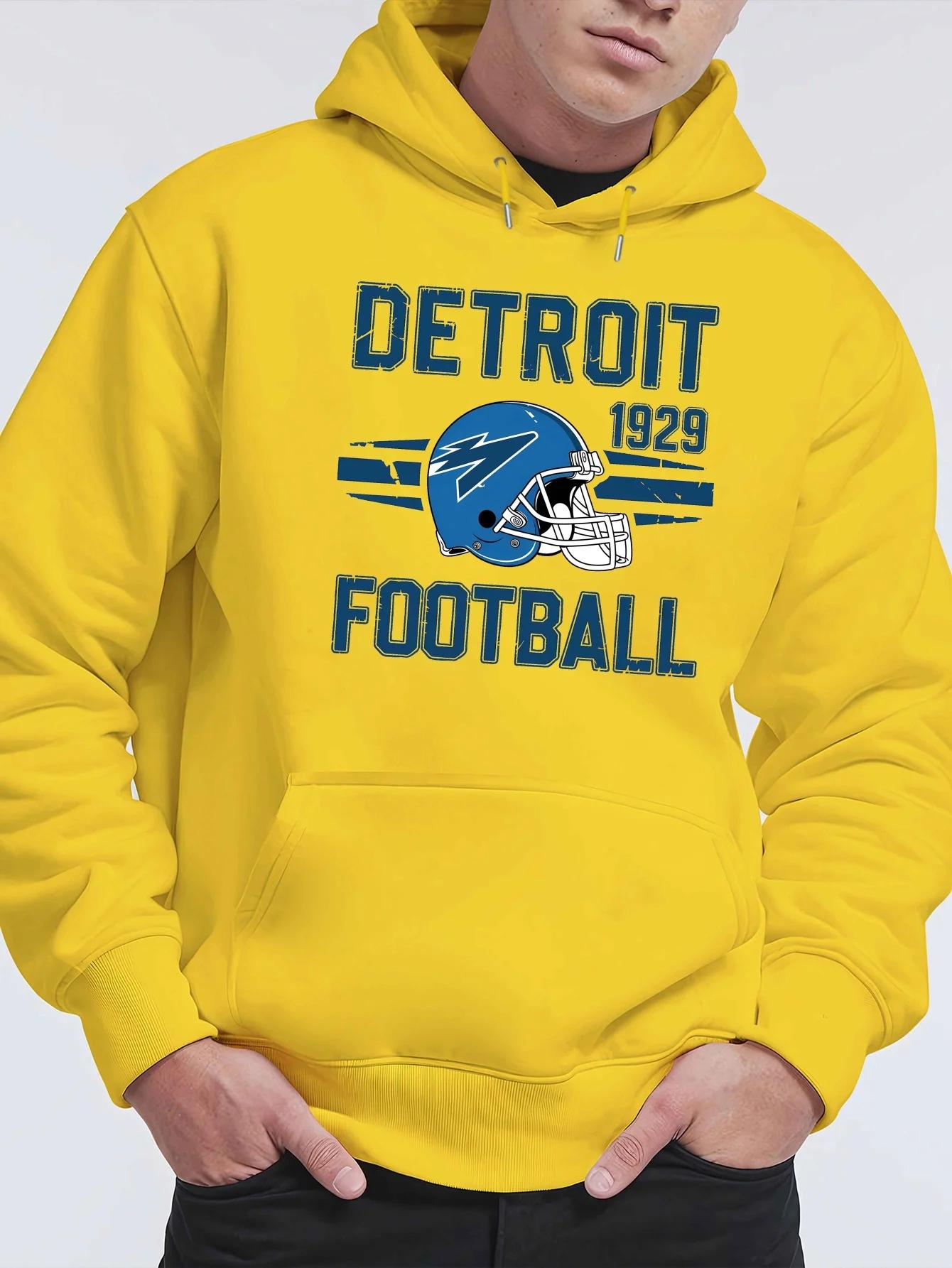 Herbst Cartoon Buchstaben Aufdruck Herren Mode Lässiger Hoodie 3XL yellow
