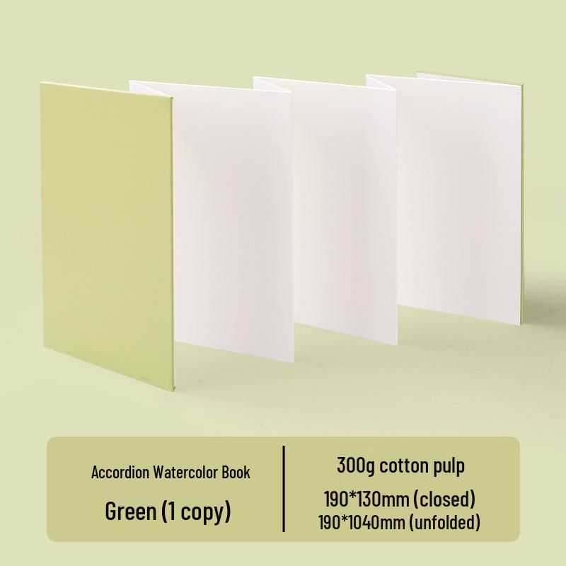 Accordion Watercolor Fabric Journal with Fine Grain Cotton Pulp Paper (30 Blank Postcards)