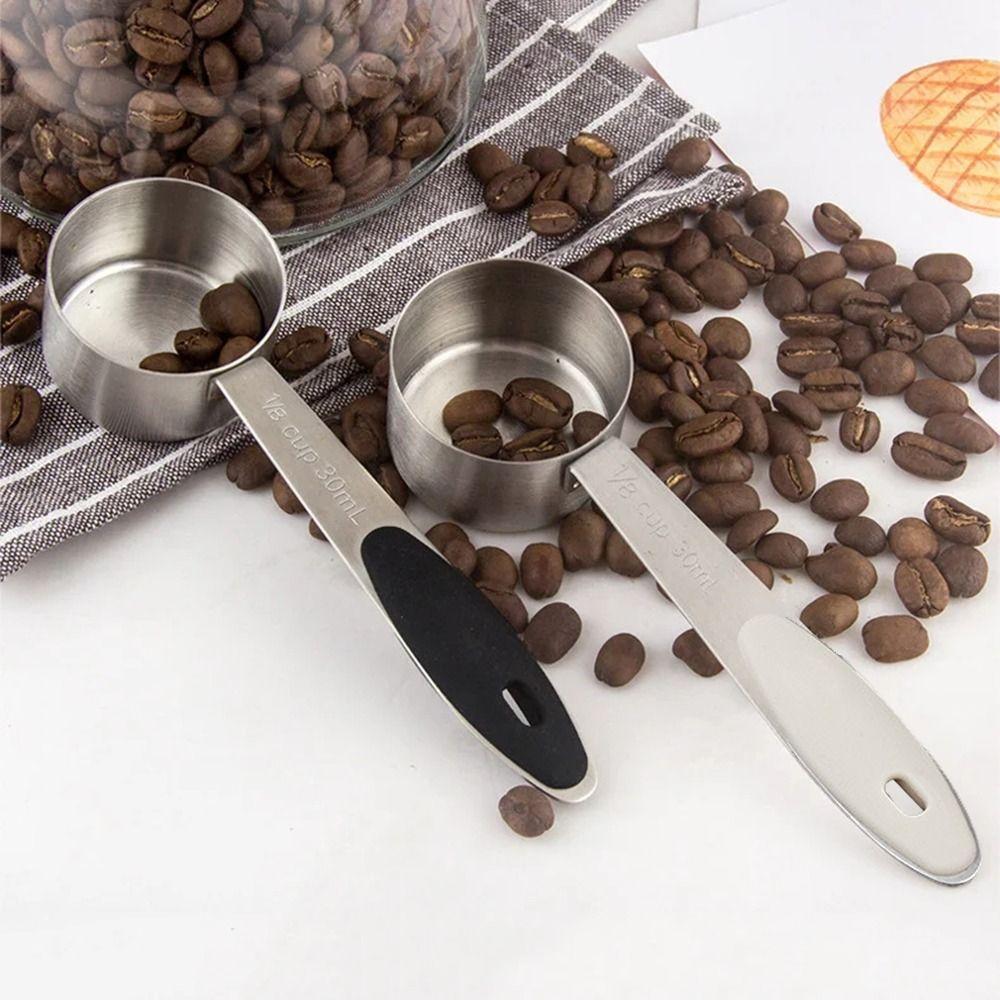 Stainless Steel Measuring Spoon Round Shape Coffee Scoops Food Grade Powder Spoon  Teas