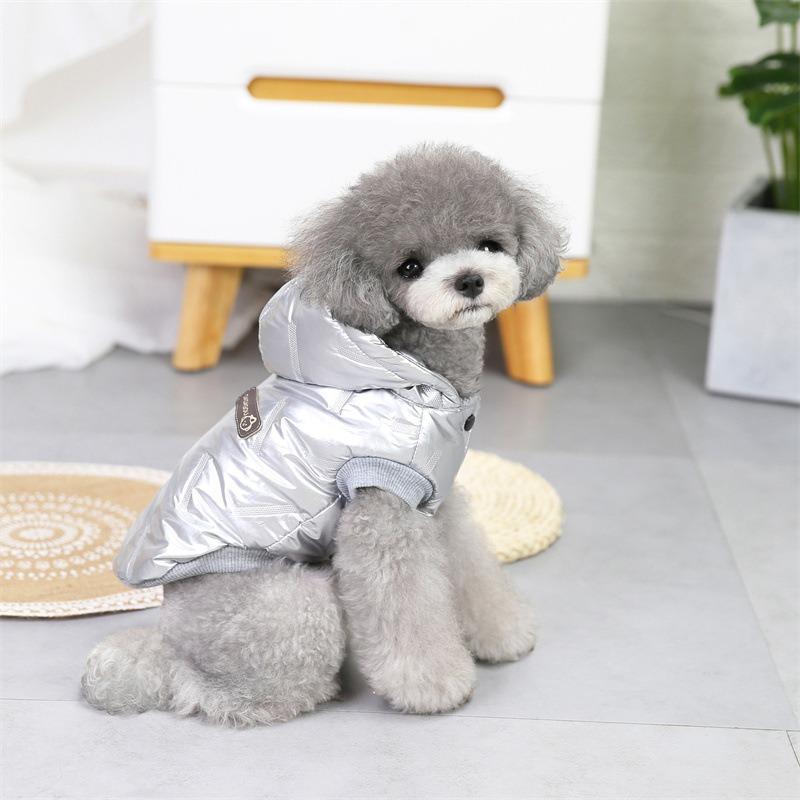 Pet Dog Jumpsuit Winter Warm Dog Clothes Yorkie Coat Outfits Two Leg Pet Coat Waterproof with Hat Dog Clothes Waterproof
