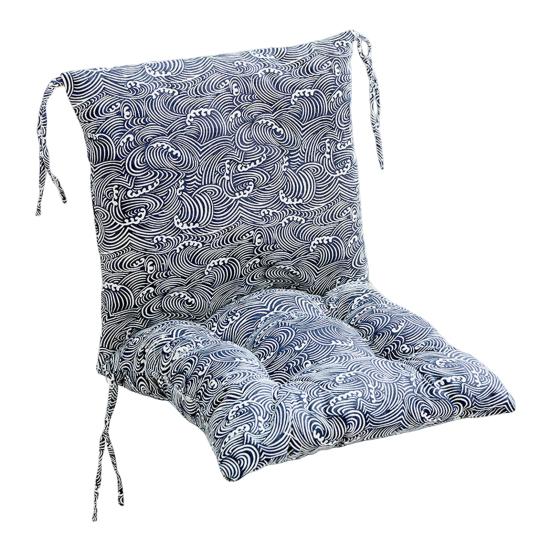 High Back Chair Cushion Geometric Print Rocking Chair Cushion Seat And Back Cushion with Straps for Outdoor Patio Chair