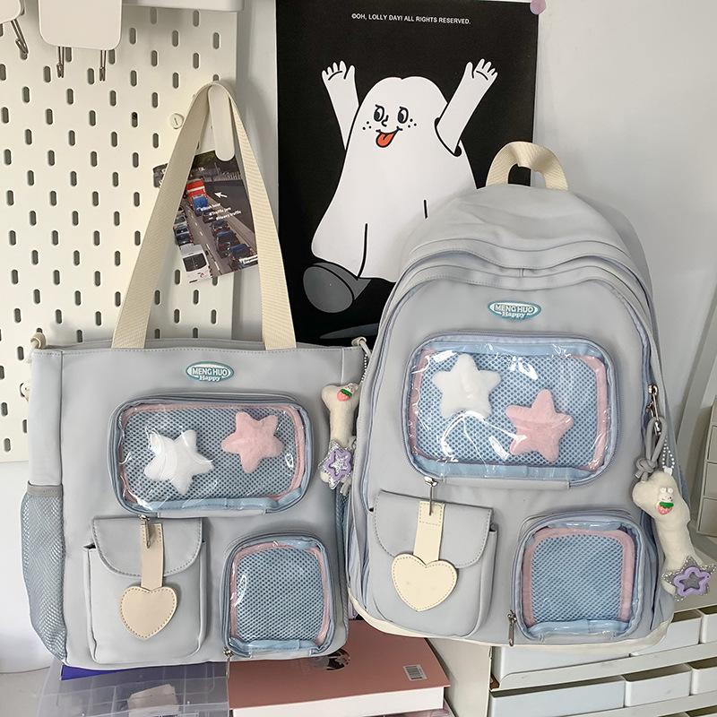 Children's Schoolbags Elementary School Girls Junior High School College Students Two Piece Set Large Capacity Backpacks