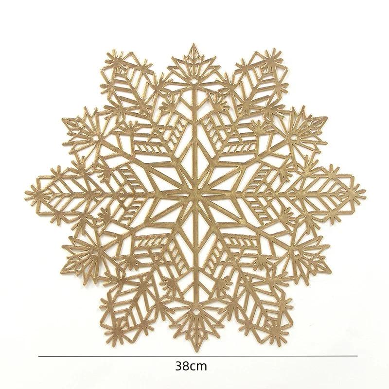 Holiday Snowflake Table Mats Christmas Vinyl Place Mats for Dining Table Wedding Decorative Kitchen Table Mats