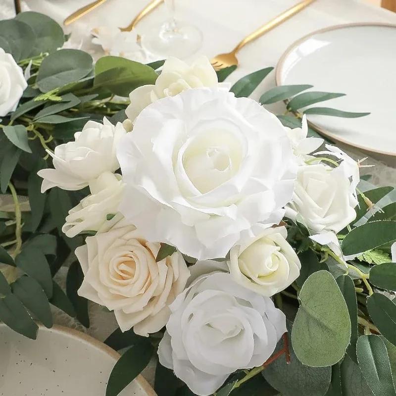 180CM Artificial Eucalyptus Willow Leaf Vine Wedding Wall Decoration Green Plant Dining Table Arrangement Eucalyptus Leaves