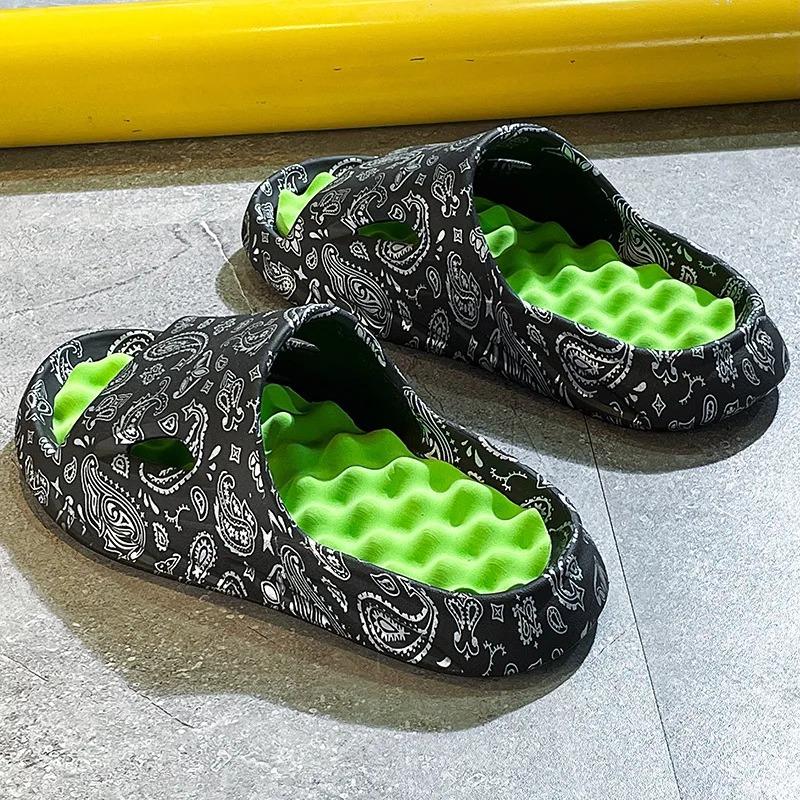 2024 New Hot Men Women's Summer Clogs Slippers Massage Soft Bottom Shower Sandals Non-Slip Lightweight Flats Slides Beach Shoes