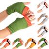 Soft Kid Winter Glove Half-finger Knit Color Matching Mitten for Winter Supplies