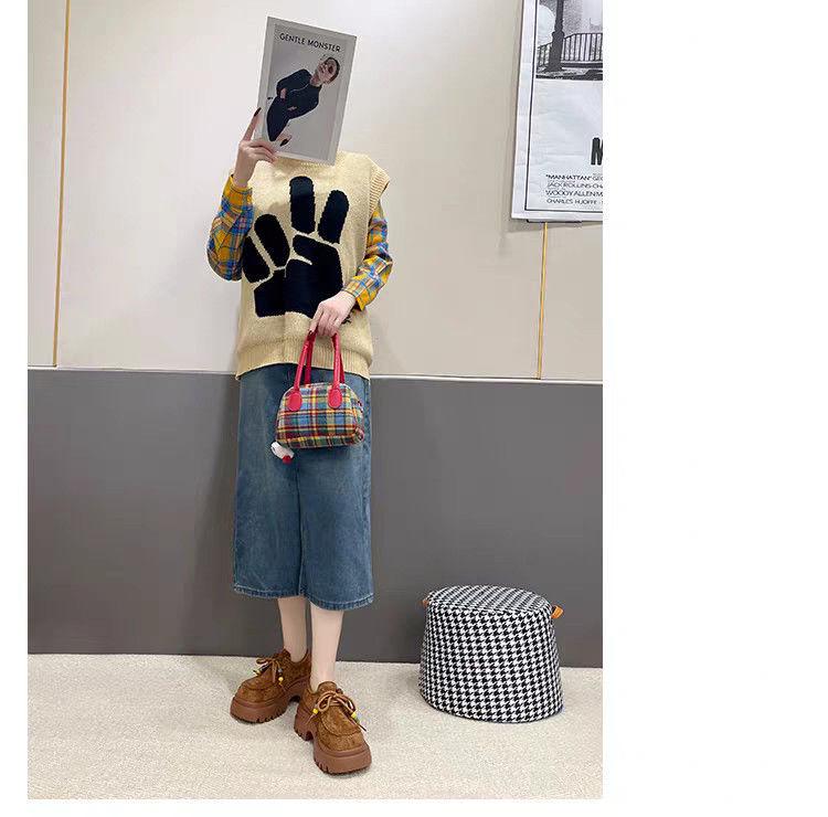 Women's Autumn Platform Matte Loafers - Thick-Soled, Lace-Up, Versatile, Height-Increasing.