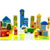 62-Piece Wood City Traffic Building Blocks