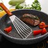 Premium-3X Stainless Steel Fish Spatula Turner, Wood Handle Fish Spatula, Slotted Turner, Kitchen Metal Spatula