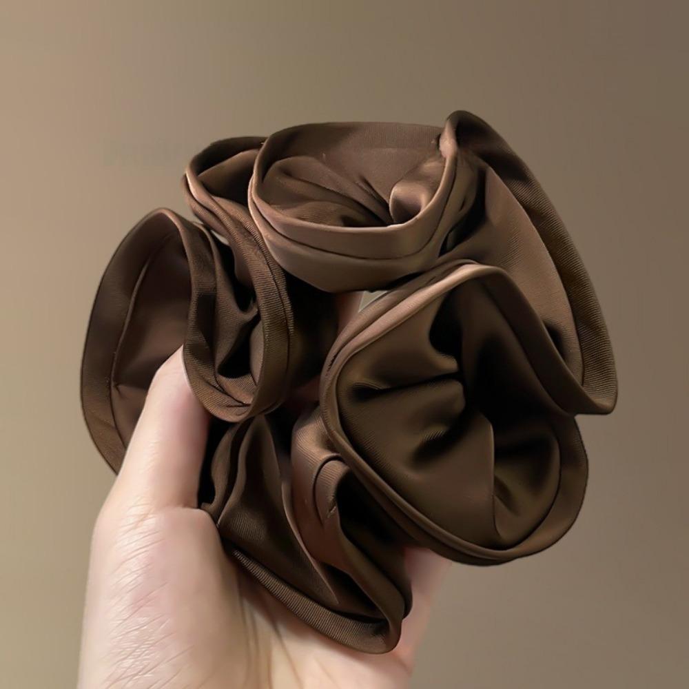 Soft Silk Scrunchies, Large Elastic Hair Rubber Bands for Women