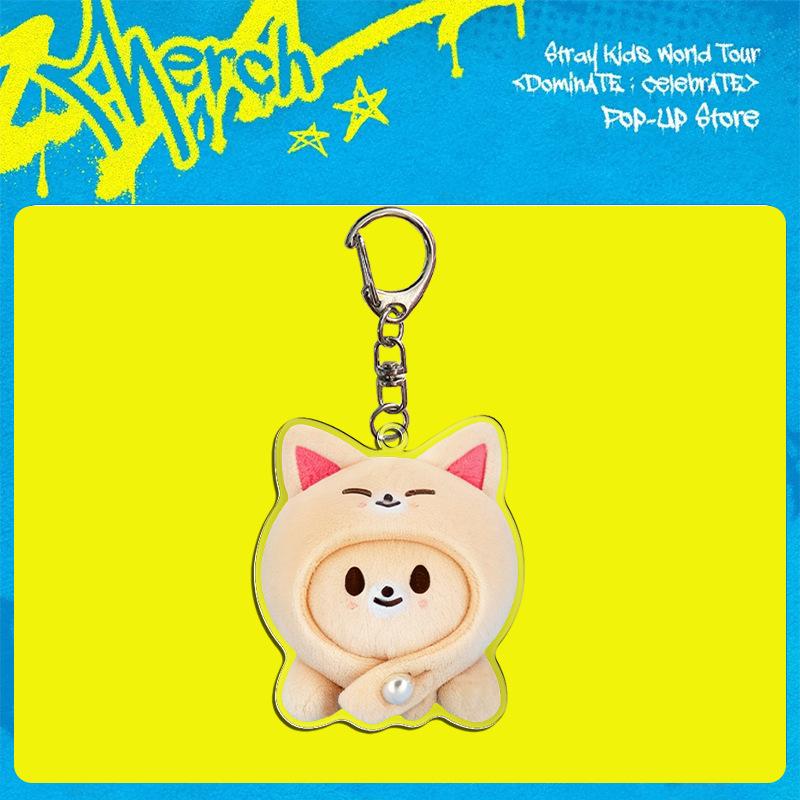 Stray Kids World Tour dominATE Celebrate SKZOO Acrylic Keychain Plush Pendant Bag Charm Kpop Merch Gift for STAY