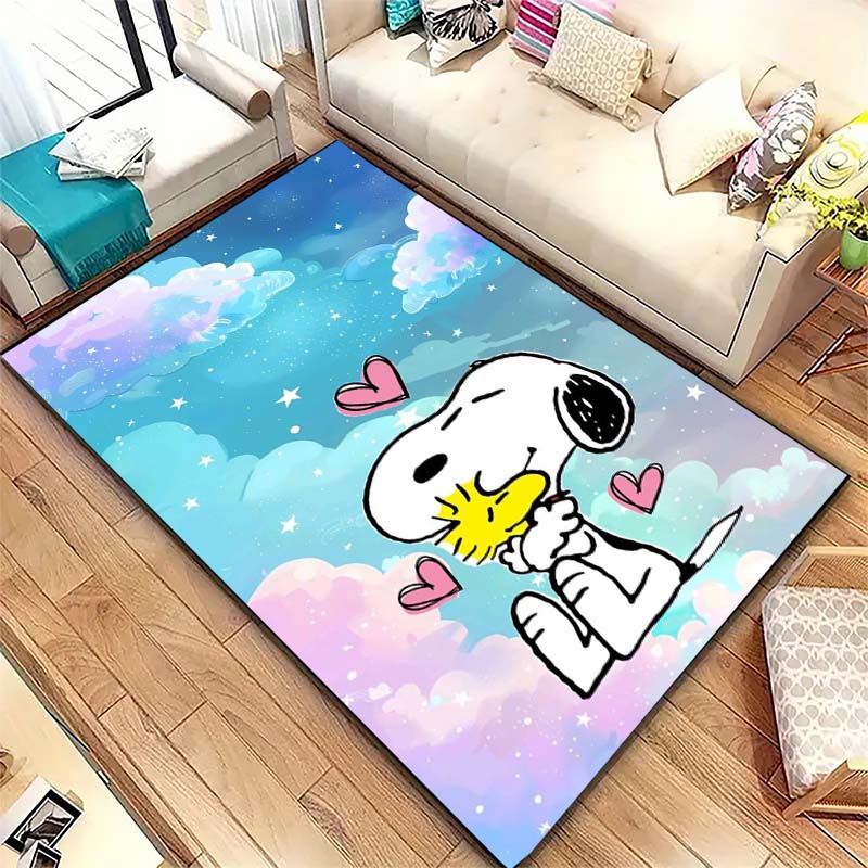 Snoopy Cartoon Print Rug Mat, Decorative Rug for Home, Bedroom, Bedside, Doormat, Bathroom Mat, Gift for Friends and Family.