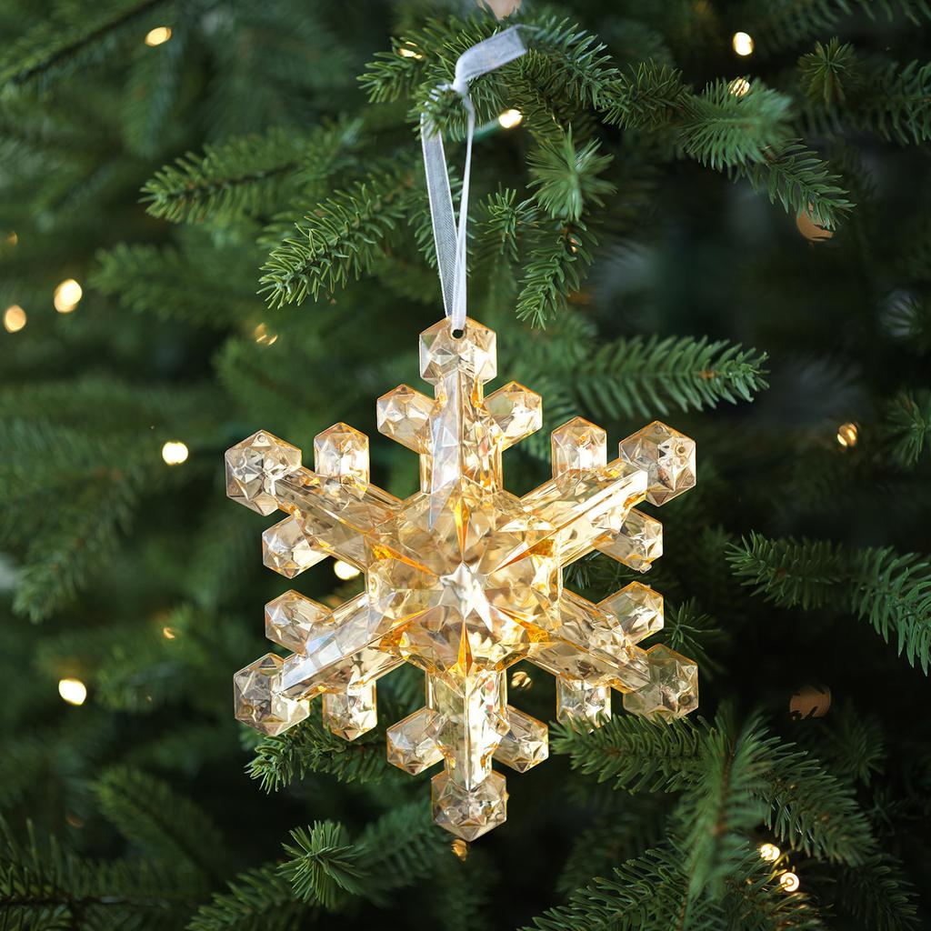 Translucent Snowflake Pendant Plastic Snowflake Shape Charm Christmas Tree Ornament Christmas New Year Atmosphere Decoration