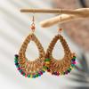 New Earrings Handmade Rattan Exaggerated Vacation Style Earrings Earrings Unique and Beautiful Seaside Accessories