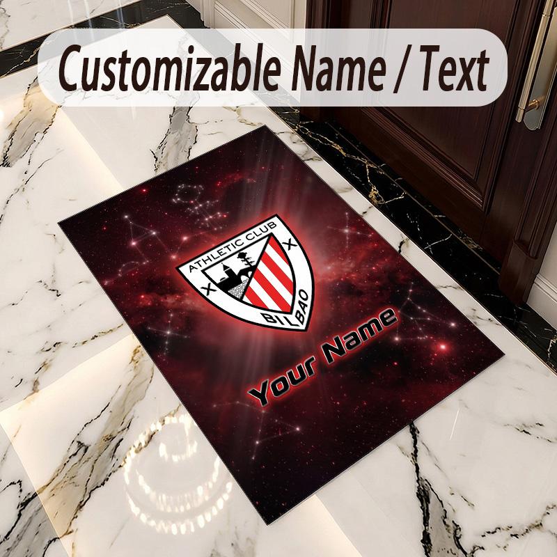Crystal Velvet Rug Athletic Bilbao FC Print Custom Name Text Floor Mat Home Decor